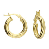 Small Twisted Hoops in Gold