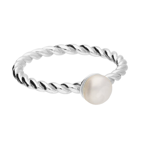 Twisted Freshwater Pearl Ring