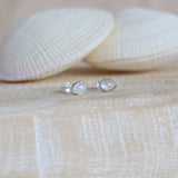 Pear Moonstone Studs