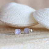 Cushion Pink Moonstone Studs