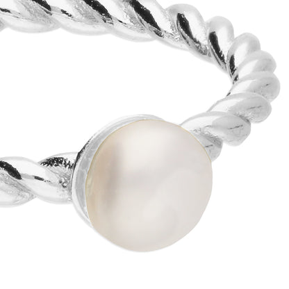 Twisted Freshwater Pearl Ring