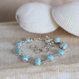 EVANGELINE Silver Larimar Bracelet