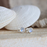 Round Moonstone Studs