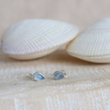 Pear Blue Moonstone Studs