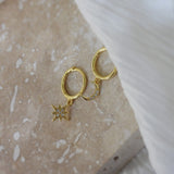 Celestial Moon & Star Hoops in Gold