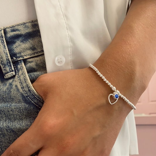 Heart & Birthstone Bracelet