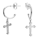 Sparkle Gothic Cross Hoops