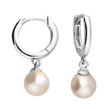 Pearl Huggie Hoops