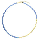 Santorini Blue Agate Necklace in Gold