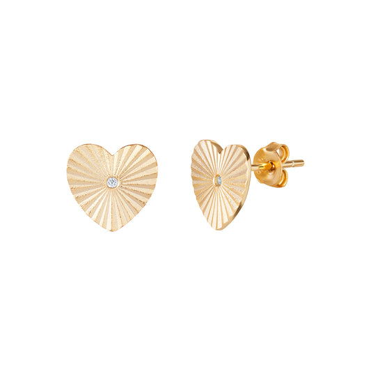 Radiant Heart Earrings in Gold