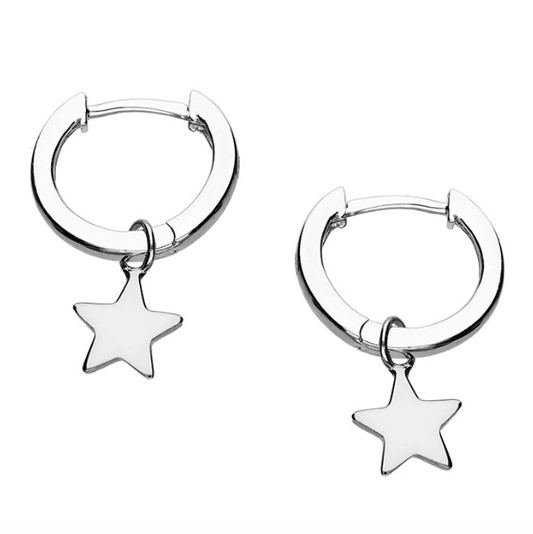 Star Charm Hoops