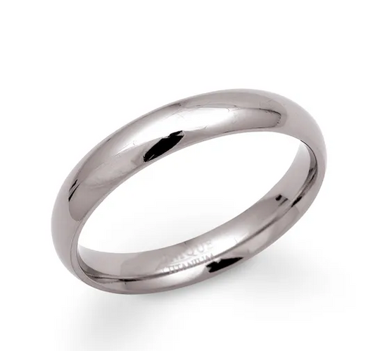 Mens 4mm Polished Titanium Ring