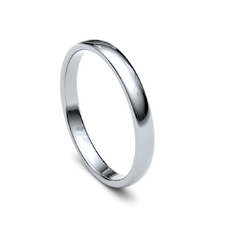 2.5mm White Gold Premium Court Wedding Band