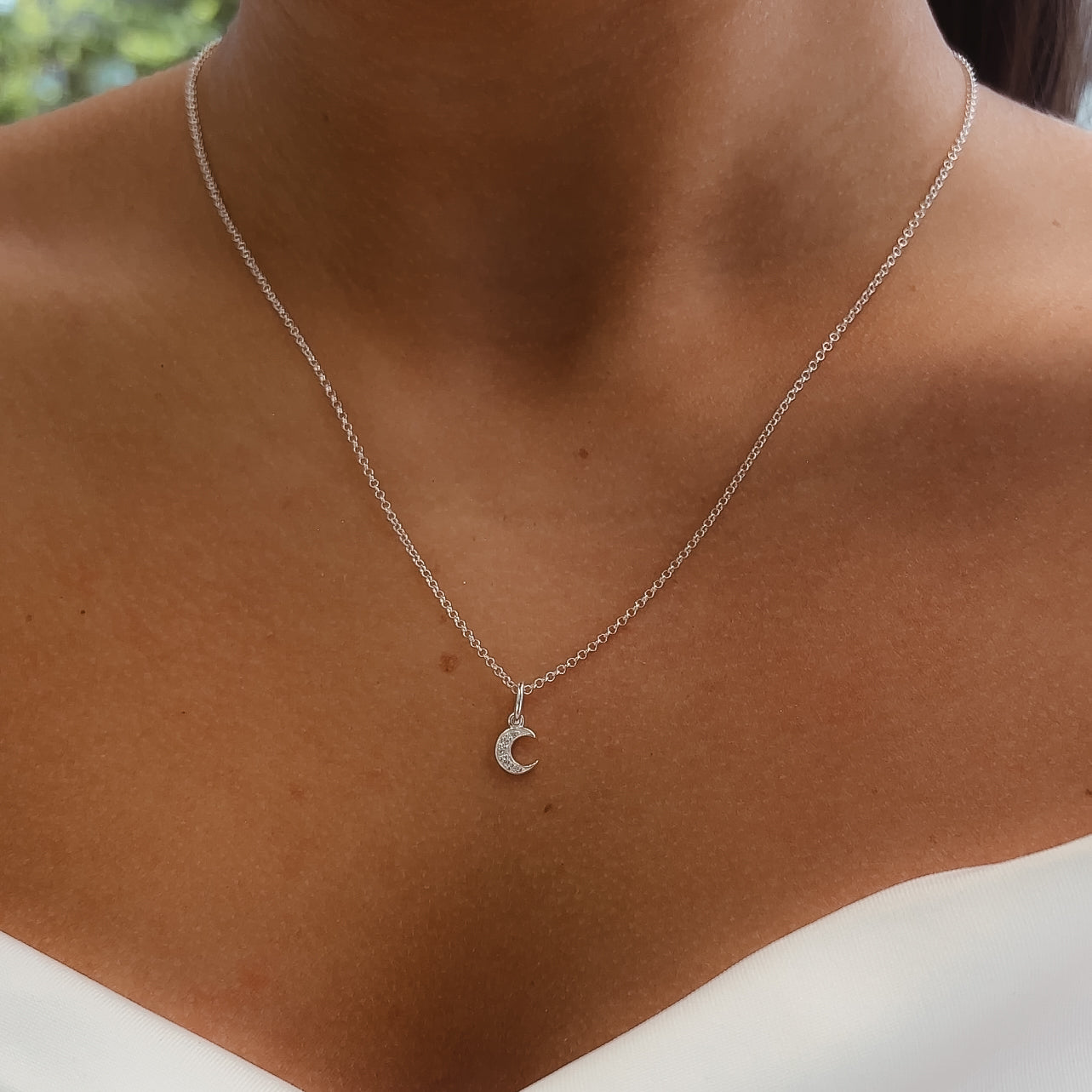 Sparkle Mini Moon Necklace