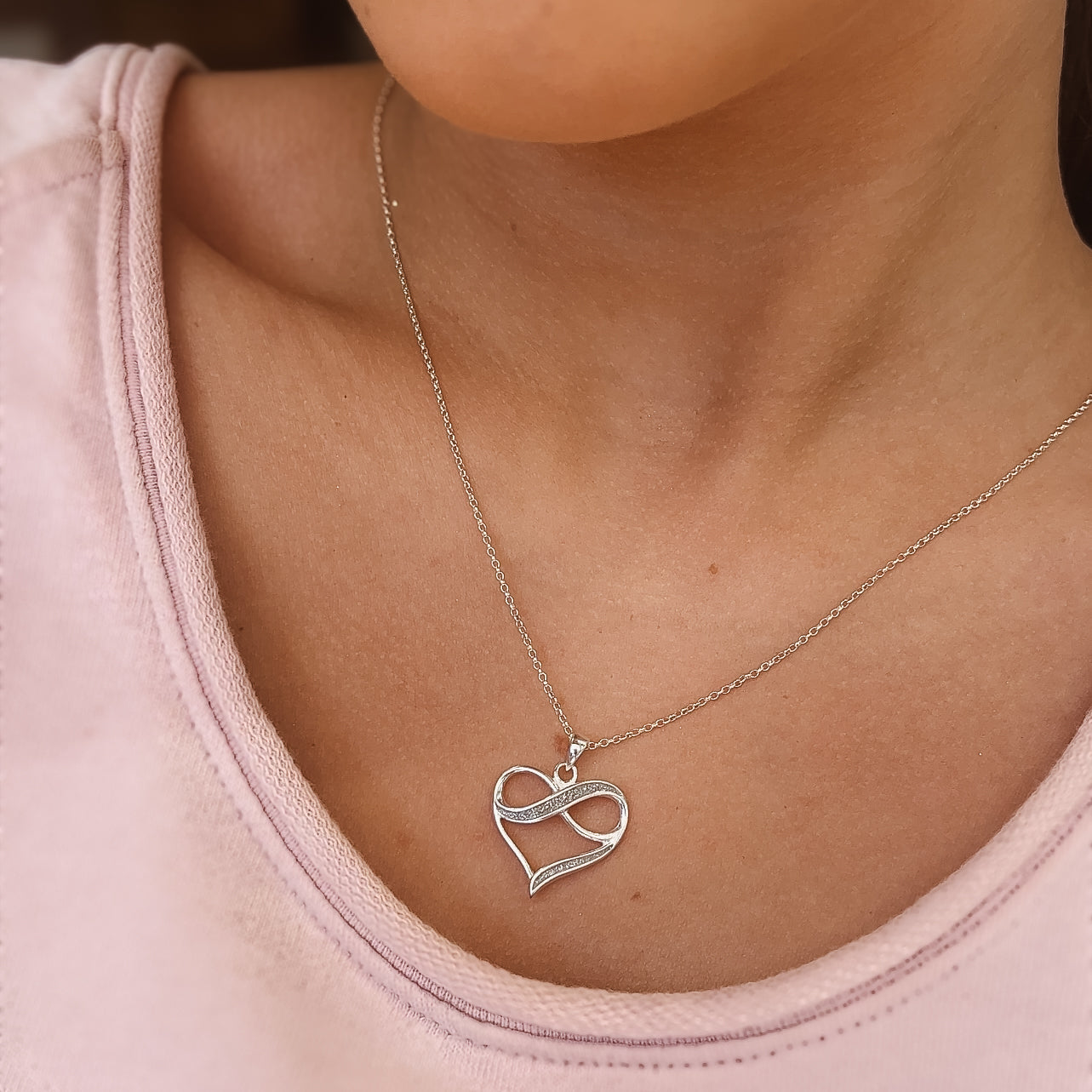 Infinity Heart Pendant Necklace