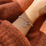 Sparkle Open Heart T-Bar Bracelet