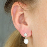 Cordelia Seashell Pearl Hoops