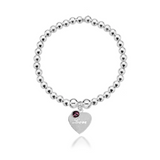 Personalised Heart Birthstone Bracelet