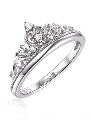 Silver deals tiara ring