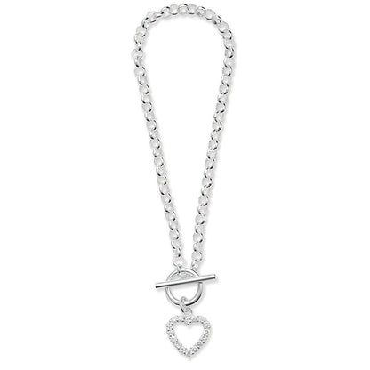 Sparkle Open Heart T-Bar Bracelet