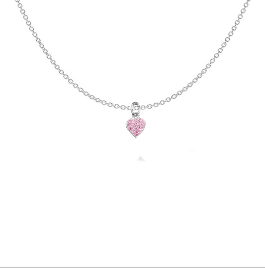 Pink Heart Sparkle Necklace